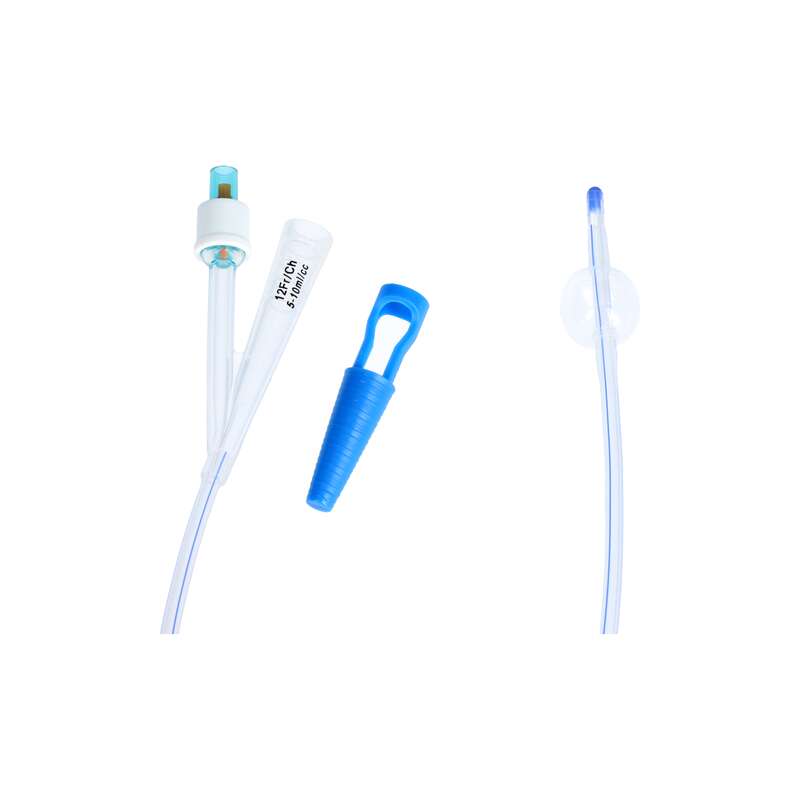 2-ходовий катетер Фолея CH 12 з пластиковим клапаном, 100% силікон, рентгеноконтрастний, ZARYS